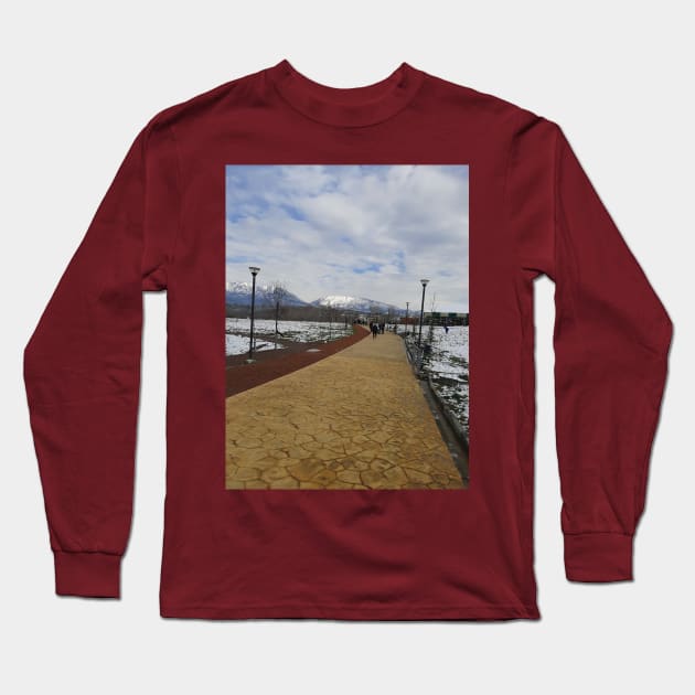 Snowy day in the park Long Sleeve T-Shirt by Stephfuccio.com